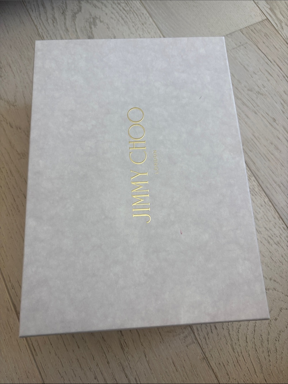 Jimmy Choo White and Gold Shoe Box